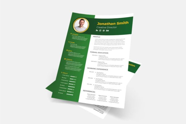 倒L版式设计风格简历表模板下载v13 Cv Resume Template.v13