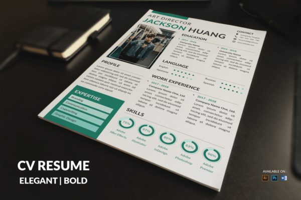 创意艺术经理/总监简历设计模板 CV Resume Modern And Clean