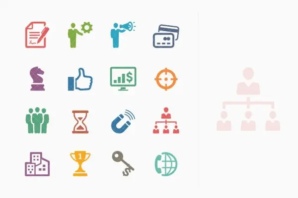 彩色系列-商业主题矢量图标集v2 Business Icons Set 2 – Colored Series