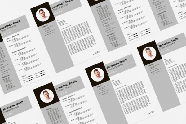 简约素色风格个人电子简历版式设计模板v15 Cv Resume Template.v15