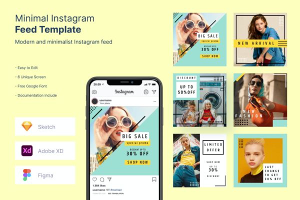 时尚品牌促销推广Instagram帖子社交贴图素材v3 Instagram Post