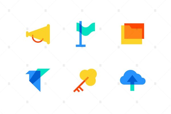 技术和管理主题扁平风矢量平图标 Technology and management – flat design icons