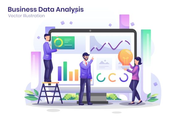 商业分析概念扁平化插画矢量模板v2 Business Analysis Flat Illustration – Agnytemp