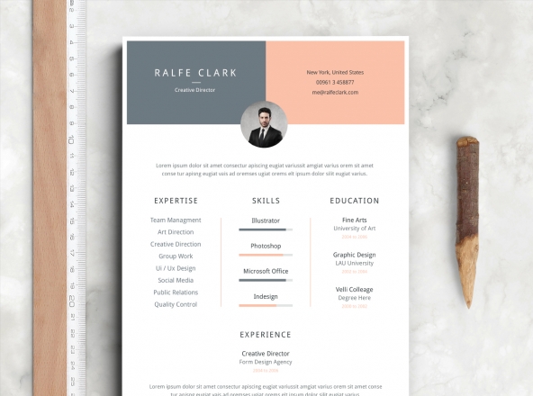 现代居中样式个人简历电子模板 Velli Resume Template