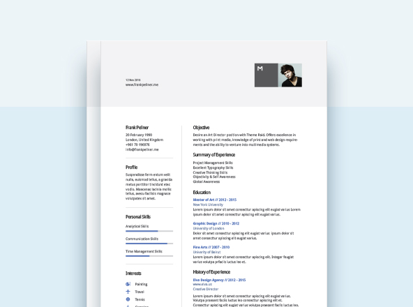 现代网格设计三合一组合简历模板 Modern Cv Template