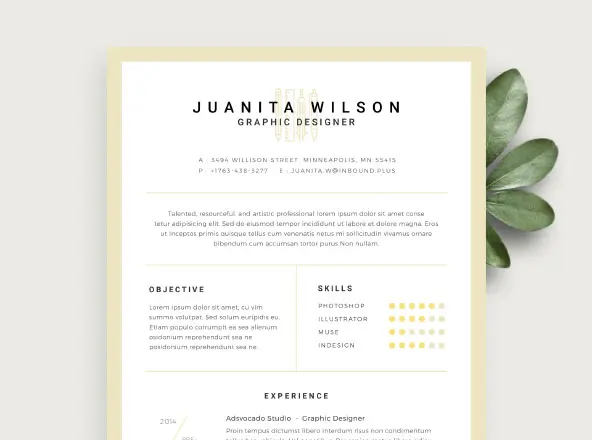 优雅简洁单页个人简历PSD模板 Clean Resume Template PSD