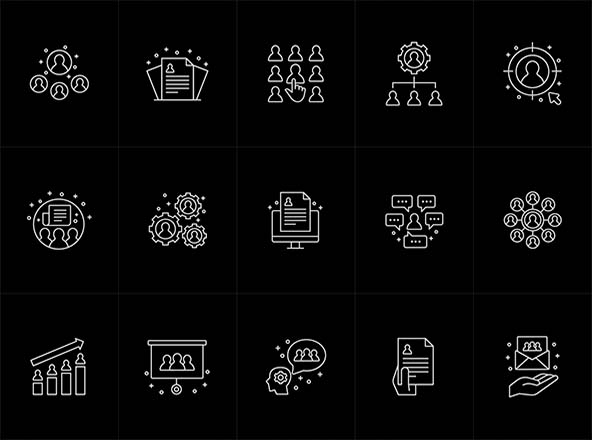 人力资源主题矢量图标素材 Human Resources Icons