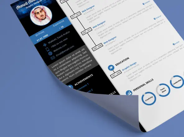专业垂直布局设计个人简历模板 Professional Unlimited Word Resume Template