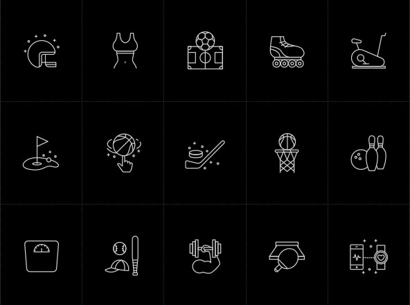 15枚体育运动矢量线性图标 15 Vector Sport Line Icons