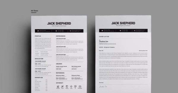Web前端开发职位应聘简历排版设计模板 Resume