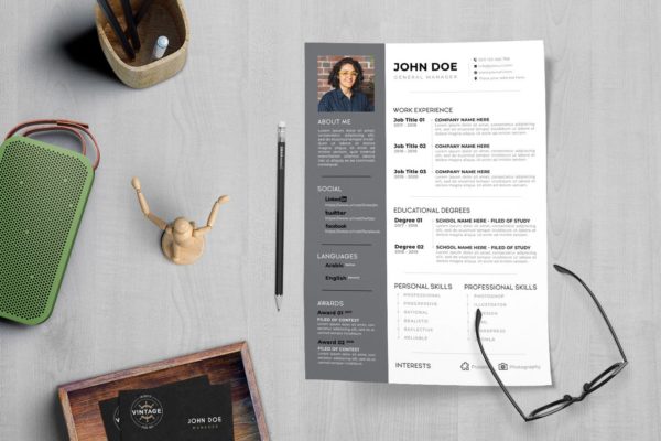 总经理职位应聘简历设计模板 CV Resume