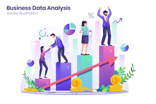 商业分析概念扁平化插画矢量模板v4 Business Analysis Flat Illustration – Agnytemp