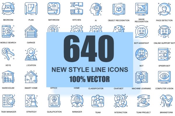 商务合作&企业服务主题矢量线性图标合集 BIG Collection Business Thin Line Icons