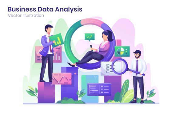 商业分析概念扁平化插画矢量模板v3 Business Analysis Flat Illustration – Agnytemp