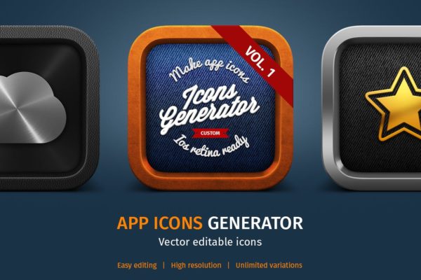 3D/2D&扁平设计风格APP图标生成器v1 APP Icons Generator vol. 1