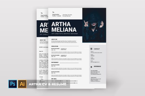 创意艺术总监应聘简历&推荐信模板 Artha | CV & Resume