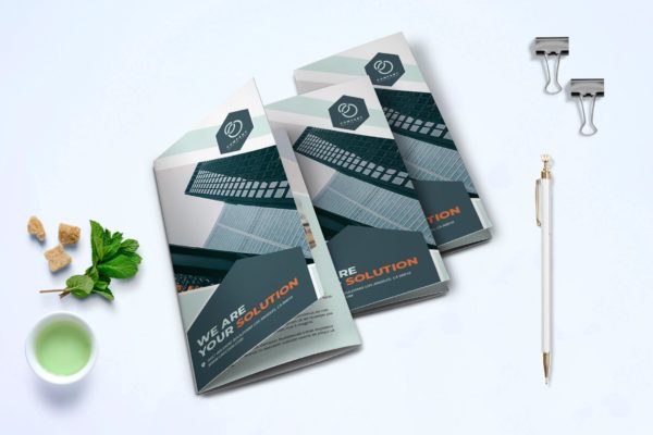 三折页公司业务广告手册设计模板v3 Trifold Business Brochure