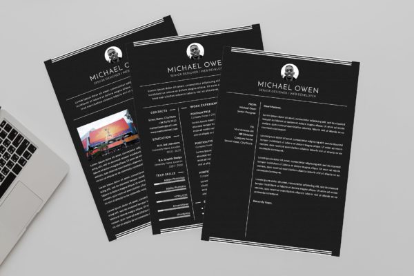 Web开发人员CV简历模板 Senior Designer Resume Designer