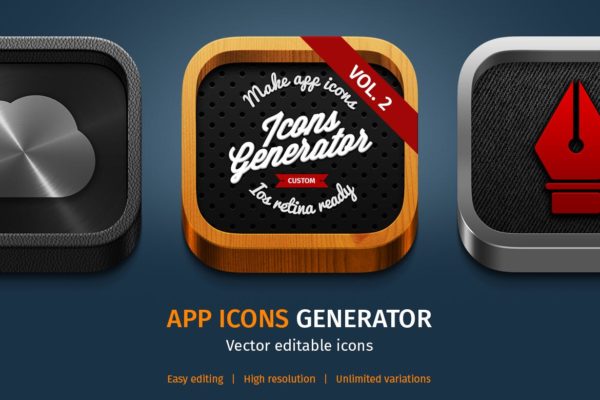 3D/2D&扁平设计风格APP图标生成器v2 App Icons Generator vol. 2