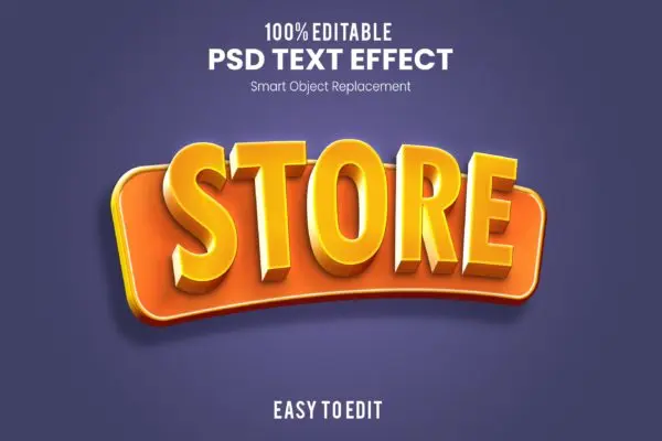 店铺招牌3D文字效果[PSD] STORE- 3D Text Effect PSD