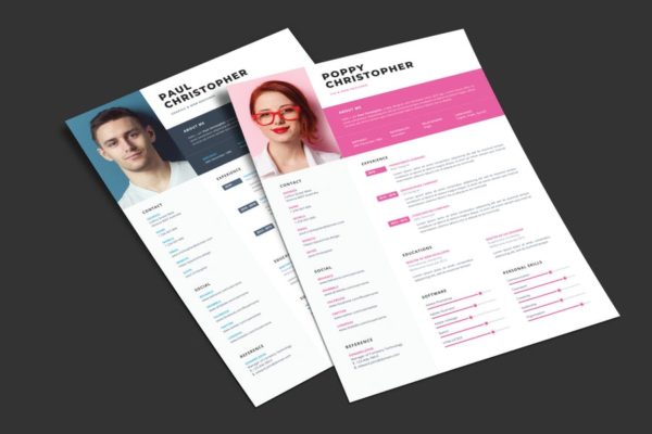 前端开发&UI界面设计职位应聘简历模板v1 Resume CV Print Template 01