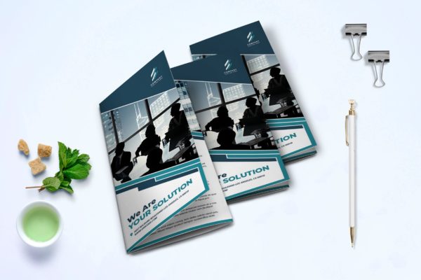 三折页公司业务广告手册设计模板v8 Trifold Business Brochure