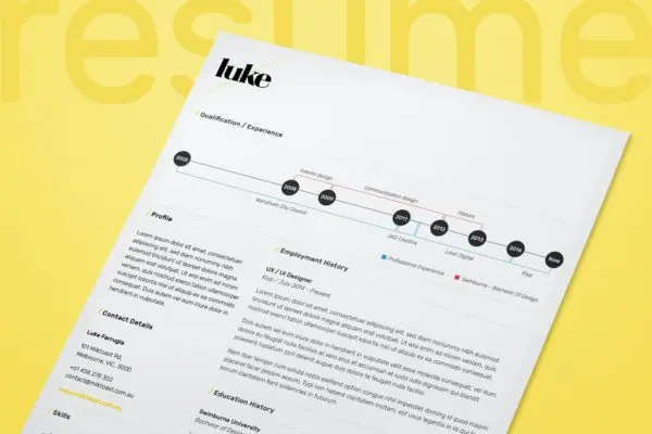 单页创意应聘简历模板下载 Single Page Resume/CV