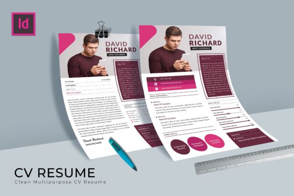网页设计师专业版简历表设计模板 Pro Designer CV Resume