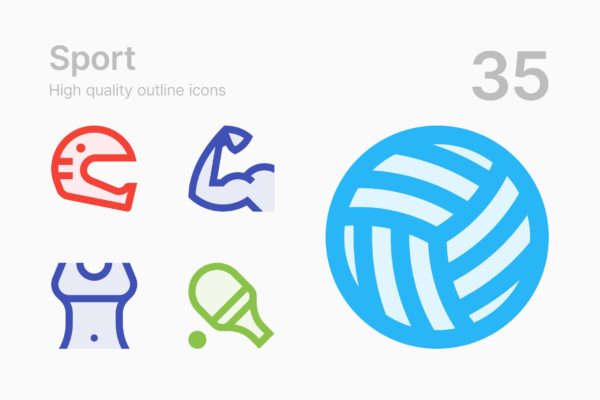 35枚运动轮廓图标矢量素材 Sport #2