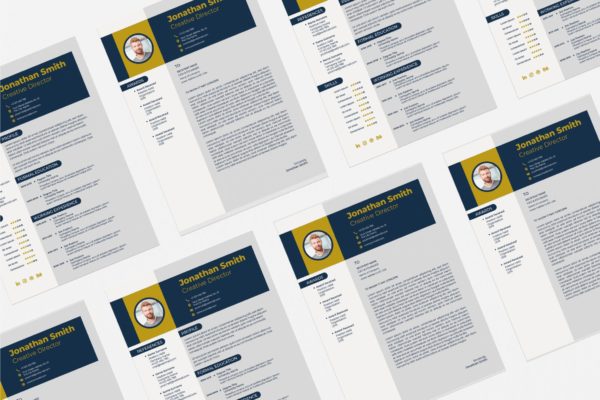 2合1求职信&求职简历设计模板v4 Cv Resume Template.v4