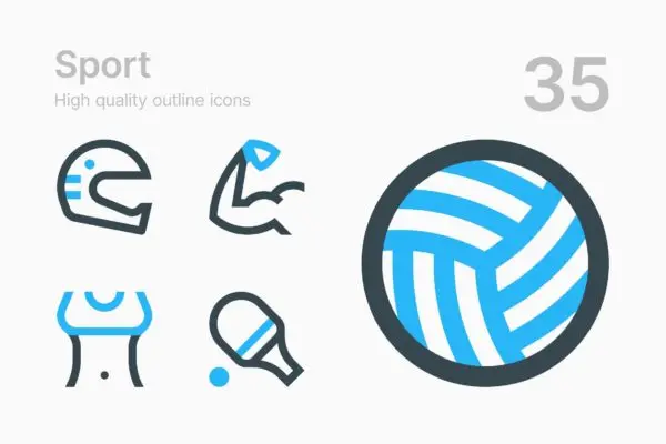 35枚运动轮廓图标矢量素材 Sport