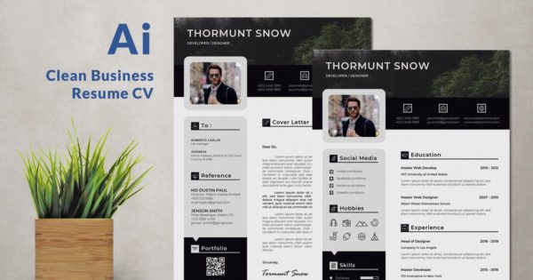 产品开发设计师电子简历模板v20 Professional Resume CV Clean Vol. 20