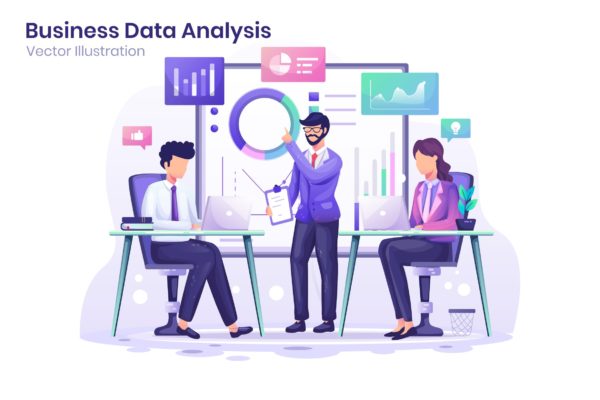 商业分析概念扁平化插画矢量模板v1 Business Analysis Flat Illustration – Agnytemp