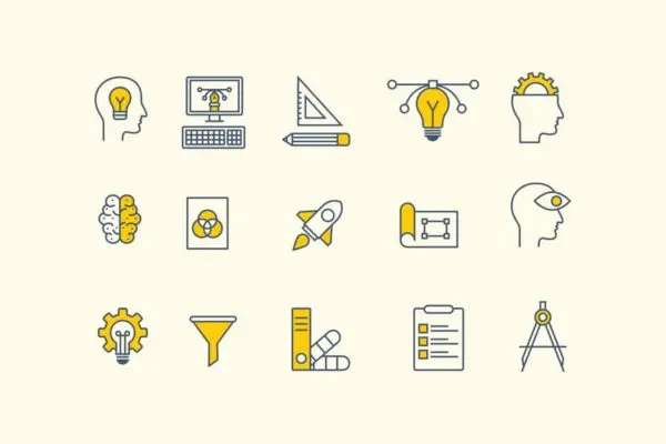 15枚设计思维主题矢量图标 15 Design Thinking Icons