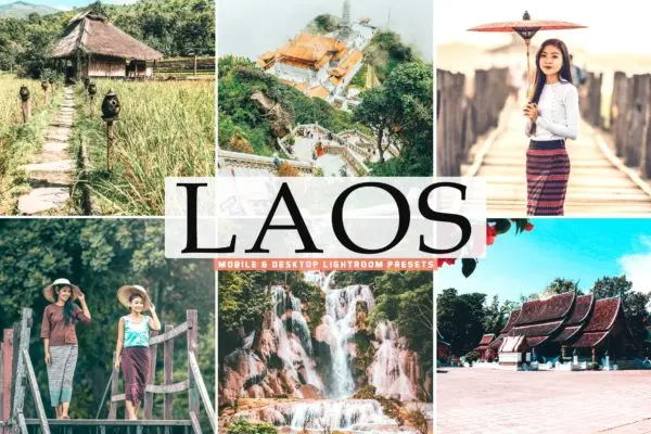 东南亚旅行风景照片处理Lightroom调色滤镜 Laos Mobile & Desktop Lightroom Presets