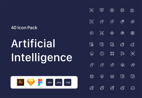 设计森林下午茶：人工智能（AI）图标素材套装下载[Sketch,fig,AI]