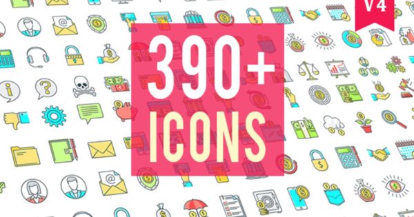390个创意简约多用途动画图标套装 Icons Pack 390 Animated Icons