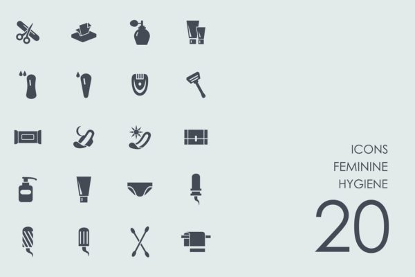 女性卫生女性健康主题图标 Feminine hygiene icons