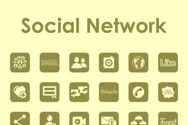 一组简单社交应用图标集 social network simple icons