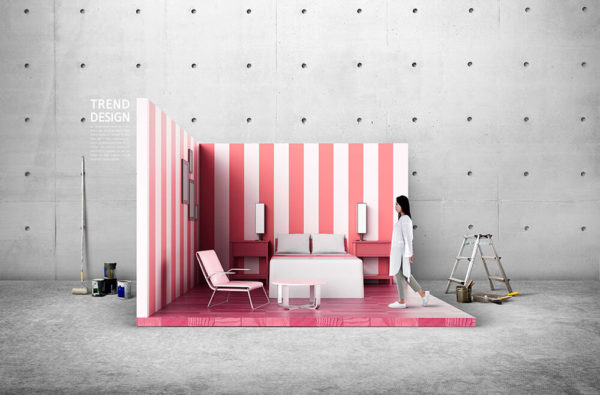 时尚生活空间创意场景海报设计韩国素材
