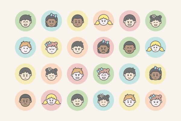 卡通人脸头像图标素材 Persona Face Avatar Icons – Volume 02
