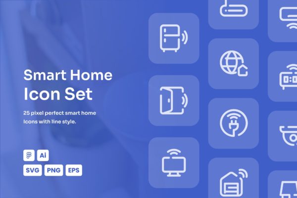 智能家居线条图标合集 Smart Home Dashed Line Icon