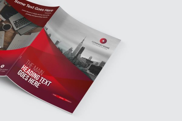 项目计划双折页宣传册设计模板 Bifold Brochure