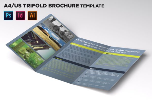 文化介绍三折页宣传册设计模板 Agency Trifold Brochure Template
