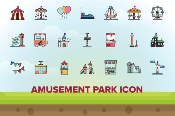 游乐园主题图标 Amusement Park Icon