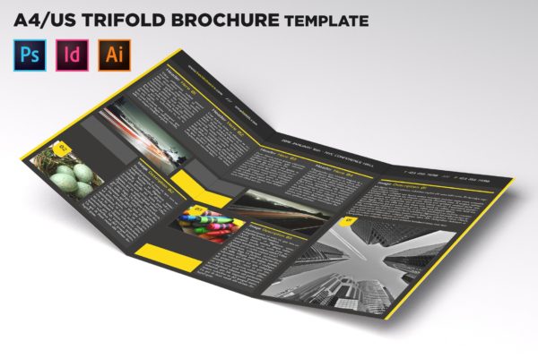 企业介绍三折页宣传册设计模板 Company Trifold Brochure Template