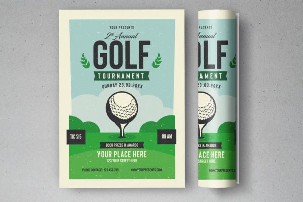 高尔夫锦标赛海报模板下载 Golf Tournament Flyer