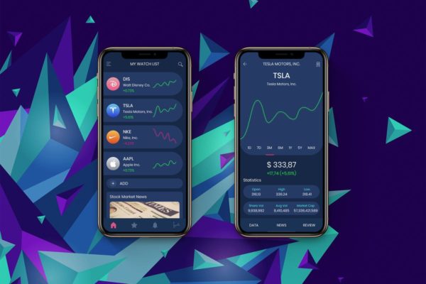 股票交易分析App用户界面设计模板 Stock Trading Analysis Mobile UI – H