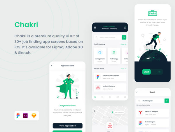 设计森林下午茶：求职/找工作App应用 UI 套件