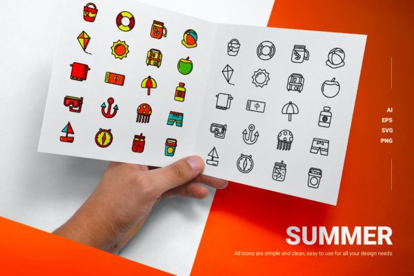 夏日夏天主题元素图标v1 Summer – Icons